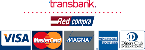 Paga con Transbank: Redcompra, Visa, Mastercard, Magna, American Express y Diners Club