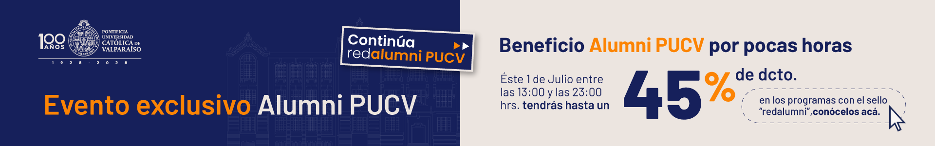 Campaña Alumni PUCV – Hasta 45% de descuento